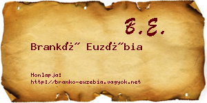 Brankó Euzébia névjegykártya